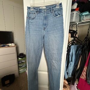Abercrombie and Fitch 90s Slim Straight Ultra High Ride long inseam